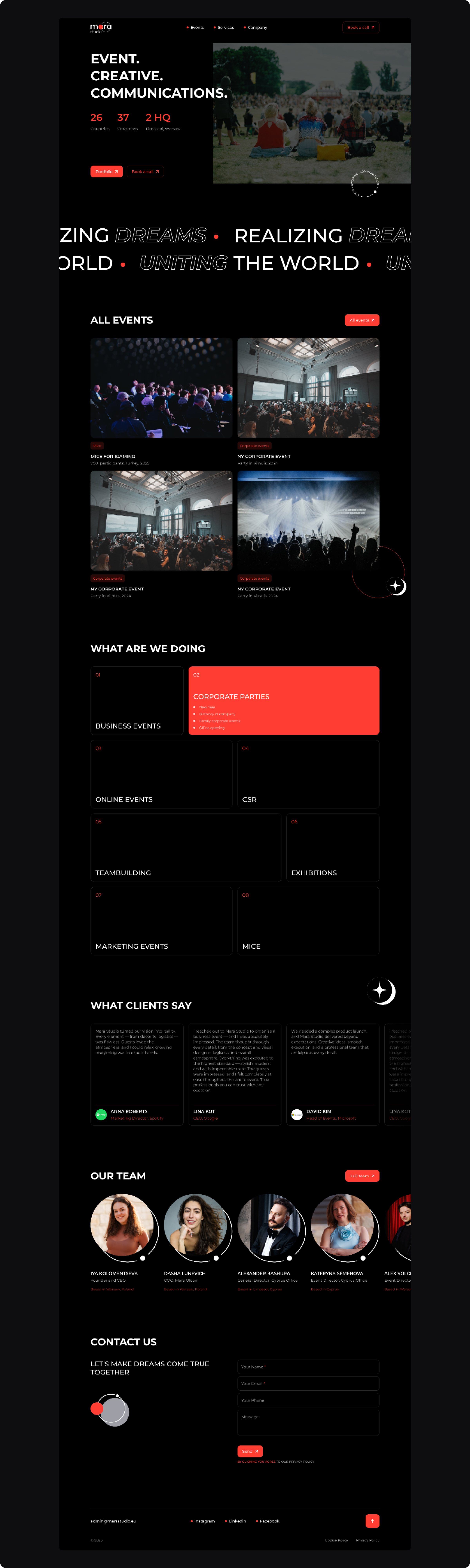 Landing page — Interface — screen 1